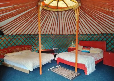 Interior view of the Mongolian Yurt at Inch Hideaway