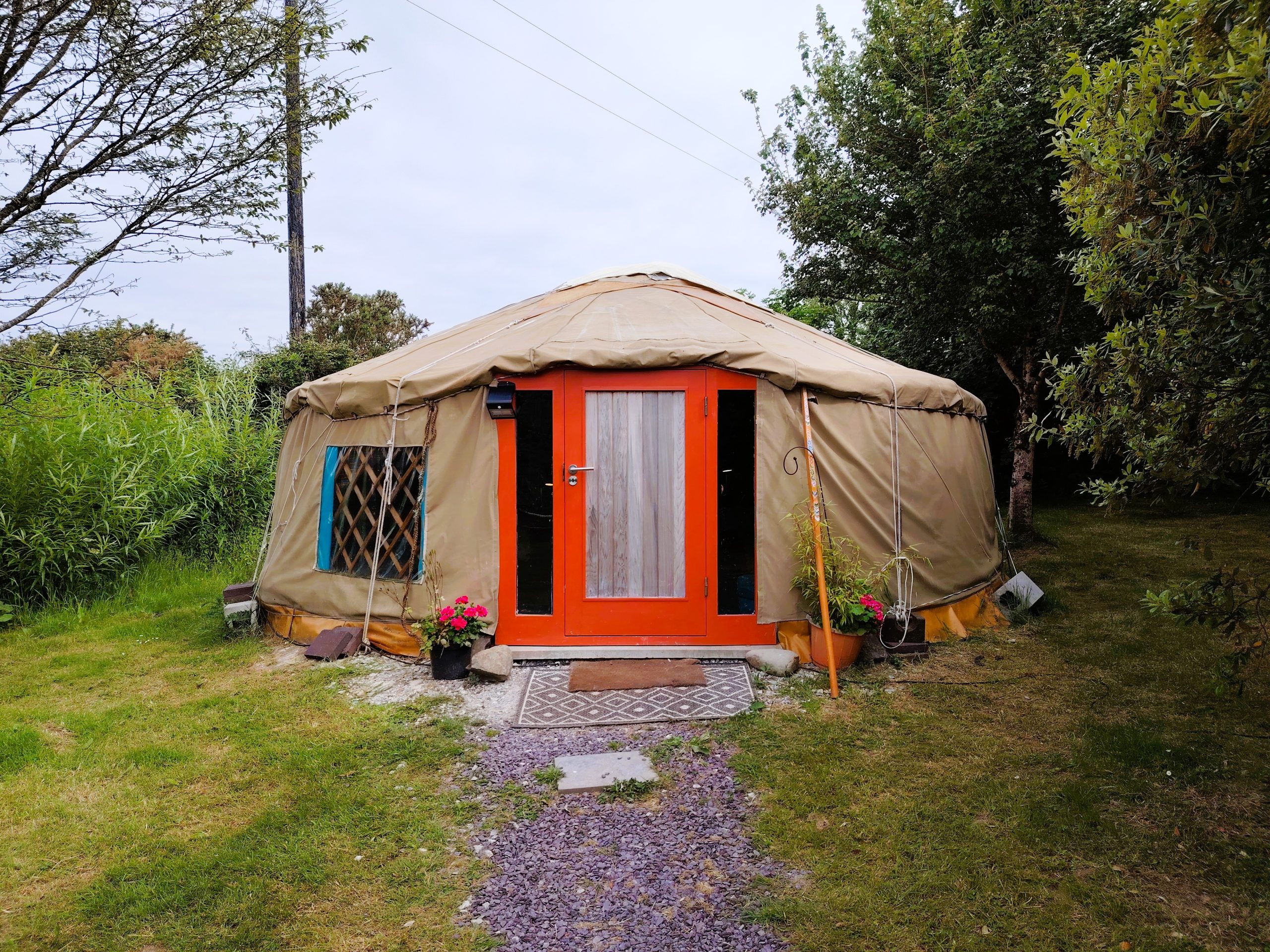 Exterior view of the Moonlight Yurt at Inch Hideaway