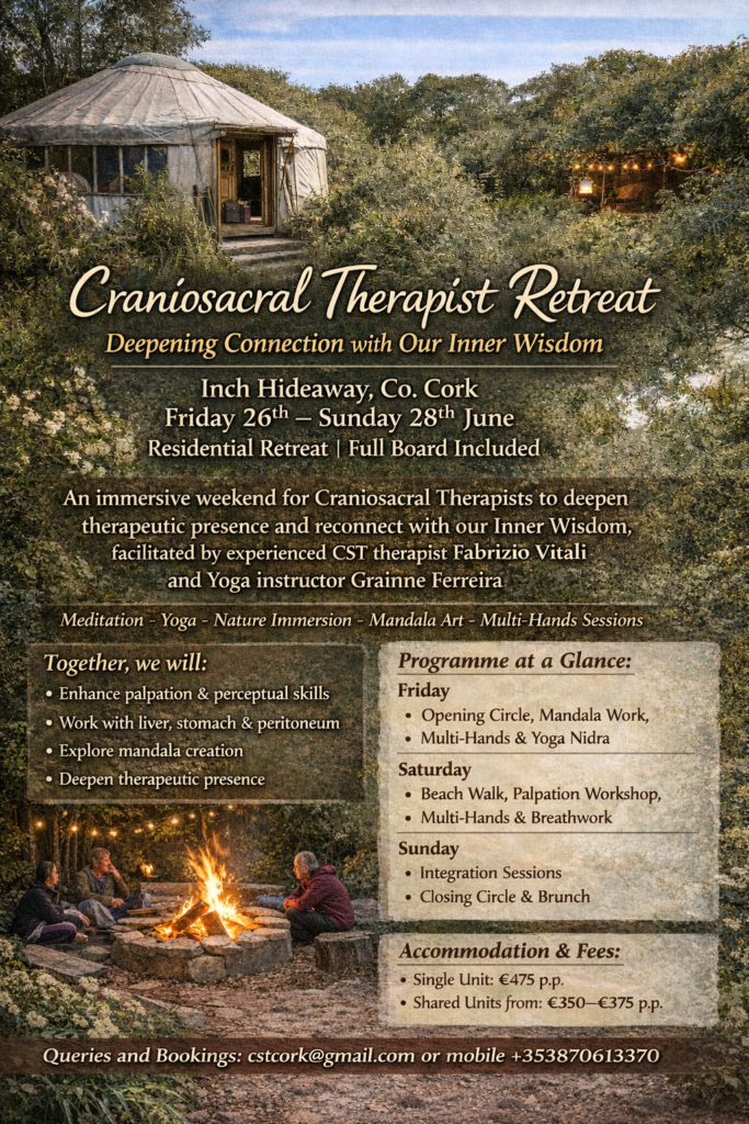 Craniosacral Therapists Retreat – 26–28 June 2026 | Inch Hideaway, East Cork